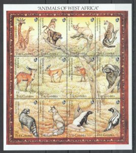 A1247 Gambia Fauna Wild Animals Of West Africa 1Sh Mnh