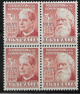 Australia #240-241 MNH. Block.  50th Ann. of Federation. 1951. Barton & Parkes