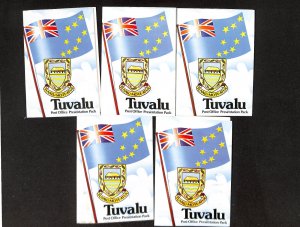 Tuvalu Post Office Presentation Packs, 5 Different, 196-215, 1983 Mint NH