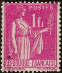 France 278 - Used - 1fr Peace / Olive Branch (1938) (cv $0.55)