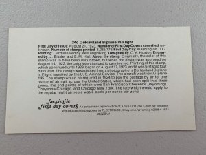 USA scott C6 ADDR FACSIMILE FDC Biplane 