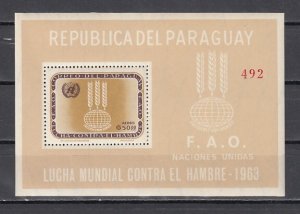 Paraguay, Scott cat. 766a. F.A.O., Freedom From Hungers/sheet.