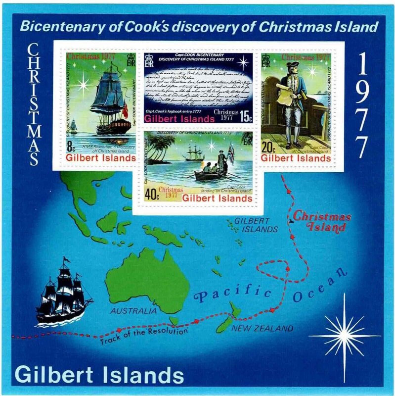 Gilbert Islands Sc 303a 1977 Mini-sheet MNH Christmas Island Souvenir