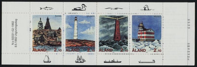 Aland 67a Booklet MNH Lighthouses, Ships, Birds, Fish