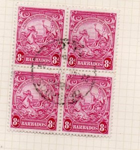 Barbados Sc 195, 195B, 196 Blocks of 4 used