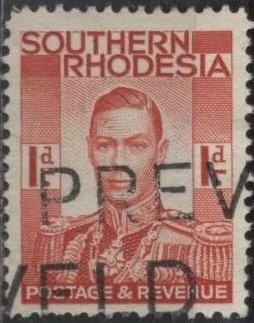 Southern Rhodesia 43 (used) 1p George VI, red (1937)