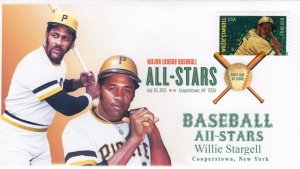 AO-4696-1, 2012, Willie Stargell, Add-on Cachet, Baseball All-Stars, Cooperstown