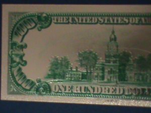 ​UNITED STATES-1928 CAT.#403- 24 KARAT GOLD REPLICA $100  -VF WITH CERTIFICATE