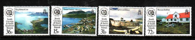 South Georgia-Sc#166-9- id3-unused NH set-Whaling Museum-1993-