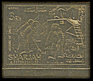 Sharjah Michel 706 B, MNH imperf., Space Exploration History gold foil