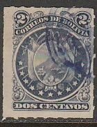 BOLIVIA 25, 2¢ COAT OF ARMS. USED, F. (813)