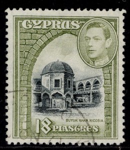 CYPRUS GVI SG158, 6pi black & blue, FINE USED.