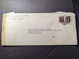 1951 Mexico Cover Mexico City to New York NY USA Scientific Institute