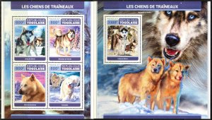 Togo 2017 Sledge Dogs sheet + S/S MNH