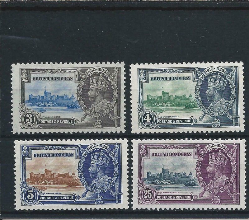 BRITISH HONDURAS 1935 SLVER JUBILEE SET MNH (3c VALUE LMM) SG 143/146 CAT £23