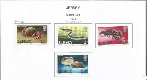 JERSEY - 1973 - Marine Life - Perf 4v Set - Mint Lightly Hinged