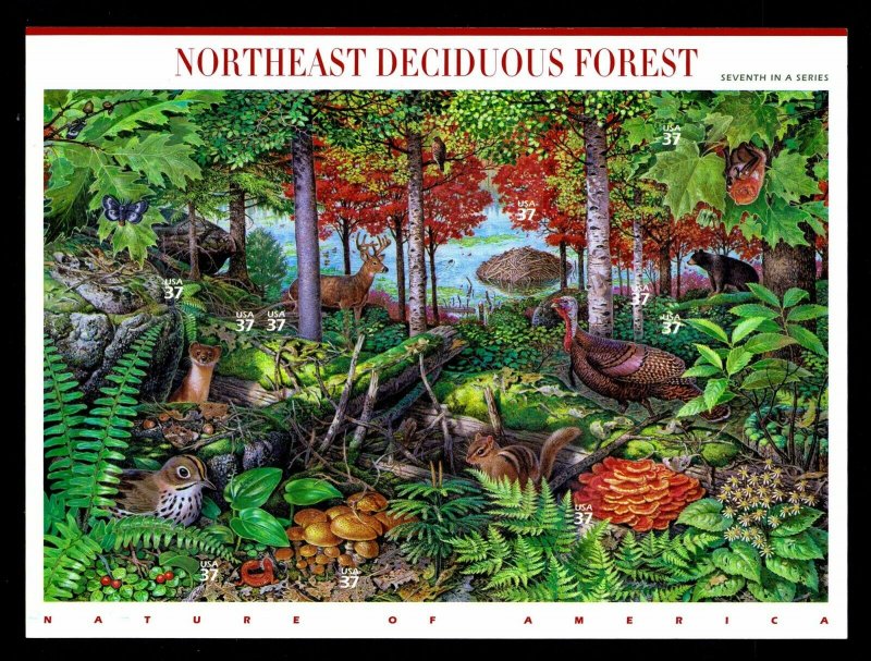 US #3899 Northeast Deciduous Forest Pane of 10 - VF - CV$8.50 (ESP#228) 