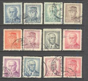 CZECHOSLOVAKIA Sc# 293 - 300A USED FVF Set12 Stefanik Benes 