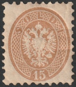 Lombardy Venetia 1864 Sc 24 MH* large creases small thin