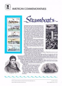 USPS Commemorative Panel 325 Steamboats Bklt #2405-09 Strip/5 Fitch Fulton 1989