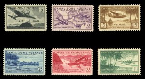 United States Possessions, Canal Zone #C15-20 Cat$92.25, 1939 Airpost, set of...