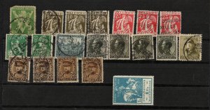 Early Belgium Assortment - 111 Stamps, Cancels, Color Variations - See Scans