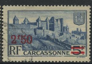 France - Scott 411 - Overprint Issue -1940 - FU - Single 2.50fr on a 5fr Stamp