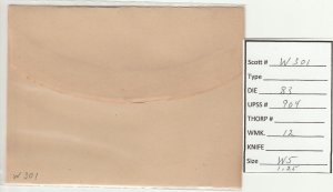 Scott# U301   Die83   UPSS#904 US envelope.