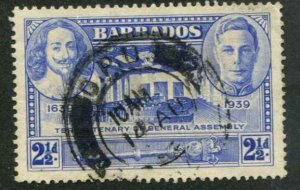 Barbados SC# 205 King Charles I and George VI 2-1/2d Used