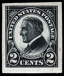 SC#611 2¢ Harding Memorial Imperforate (1923) MLH 