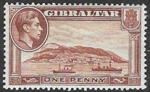 Gibraltar  # 108c  George VI   1d.   perf. 13 Wmk. Sideways   (1) Unused