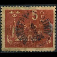 SWEDEN 1924 - Scott# 197 Stockholm's Skyline 5o Used