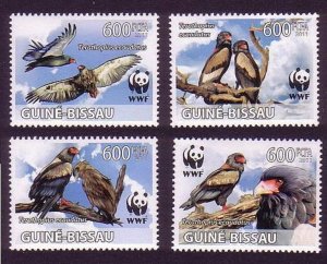 Guinea-Bissau WWF Birds Bateleur Eagle 'Terathopius ecaudatus' 4v 2011 MNH