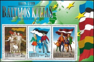 Lithuania 1999 MNH Stamps Souvenir Sheet Scott 640 Flags Independence Demonstrat