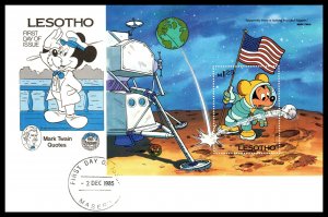 Lesotho 502,504,509,510 Disney's Set of Two U/A FDC