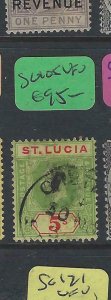 ST LUCIA (P2602BB)  KGV  5/-   SG 105  VFU 