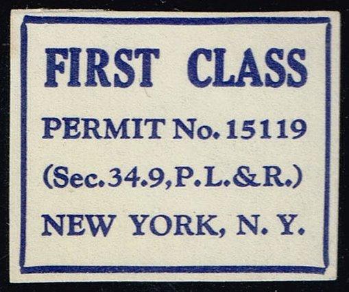 First Class Permit Cut Square