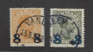 Denmark SC#161-162 Used F-VF SCV$13.00...nice bargain!!