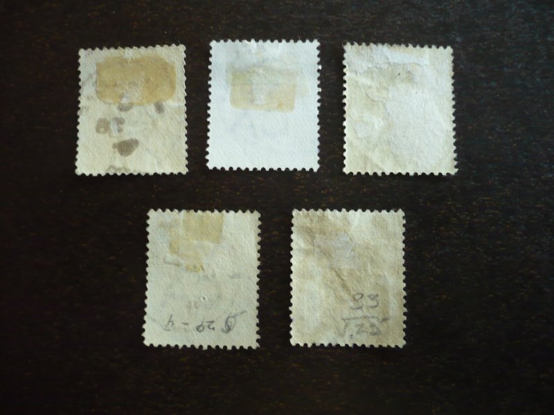 Stamps - St. Lucia - Scott# 27,29,29a,31,33 - Used Part Set of 5 Stamps