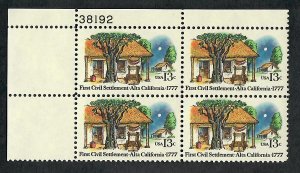 1725 Alta California MNH plate block - UL