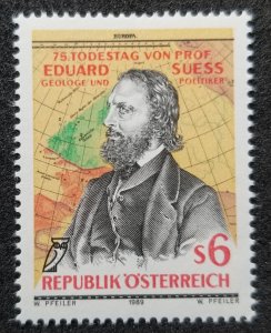 *FREE SHIP Austria 75th Memorial Anniv Of Eduard Suess 1989 Map (stamp) MNH
