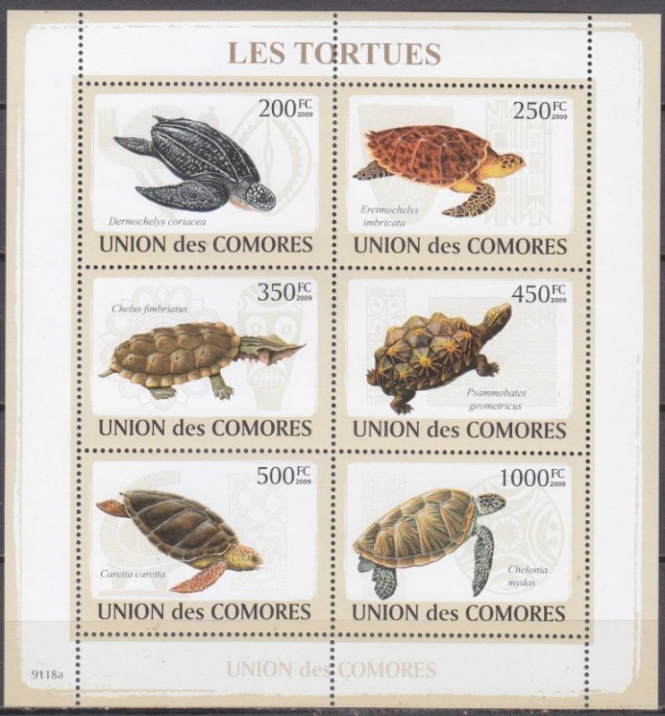 2009 Comoro Islands 2177-82KL Turtles 13,00 €