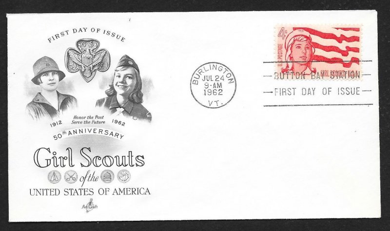 UNITED STATES FDC 4¢ Girl Scouts 1962 ArtCraft