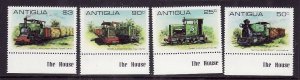 Antigua-Sc#602-5-Unused NH set-Trains-Railways-Locomotives-1981-