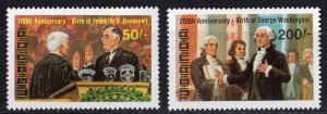 Uganda 1982 Sc#356/357 WASHINGTON & ROOSEVELT ANNIVERSARIES  Set (2) MN