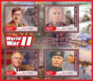 Stamps.  Famous people. World War II  2018 1+1 sheets perforated