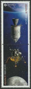 Canada 3186-3187 3187a Apollo 11 P pair (from sheet) MNH 2019