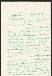 J) 1953 MEXICO, COLONIAL ARCHITECTURE OF PUEBLA, COMPLETE LETTER IN GREEN, AIRMA