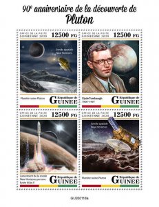 Guinea Space Stamps 2020 MNH Discovery of Pluto New Horizons 4v M/S