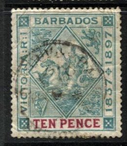 STAMP STATION PERTH -Barbados #88 Victoria Jubilee - Used Wmk.1 CV$65.00